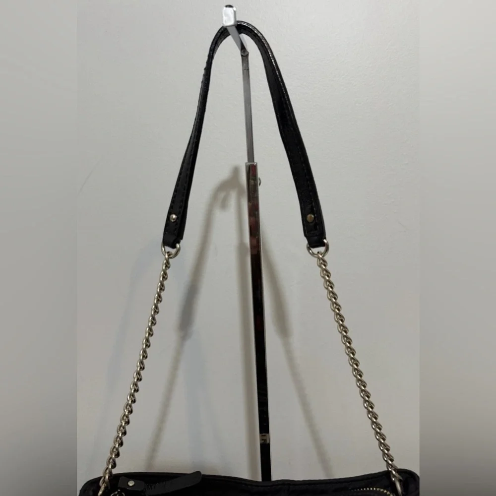Kate Spade Have Courage Shoulder Bag Black Nylon Bow PXRU2267